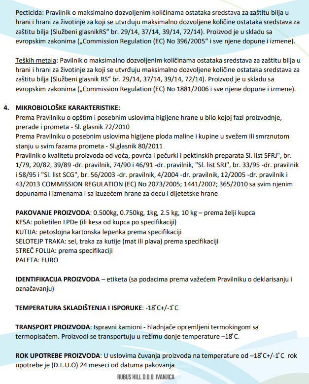 primer izrade specifikacije proizvoda